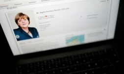 Capture d'écran du site internet du Bundestag avec la photo de la chanceliÚre Angela Merkel, le 4 janvier 2019