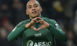 Le milileu de Saint-Etienne Wahbi Khazri buteur lors de la victoire Ă Geoffroy Guichard 3-0 sur Nantes le 30 novembre 2018