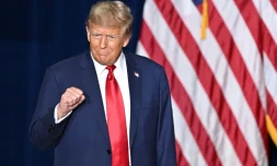 Donald Trump Ă Des Moines, dans l'Iowa, le 15 janvier 2024