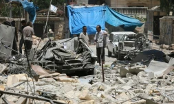 Une rue de la ville syrienne d'Alep, le 13 juin 2016