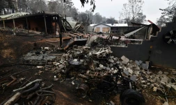 Maisons détruites par un incendie, dans le village de Mogo (sud de l'Australie), le 6 janvier 2020