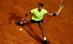 Rafael Nadal a préparé les Internationaux de France lors du Masters 1000 de Rome au Foro Italico, le 18 septembre 2020