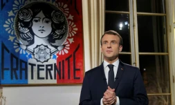 Le président français Emmanuel Macron lors de ses voeux à la nation le 31 décembre 2018 à Paris