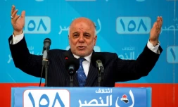 Le Premier ministre irakien Haider al-Abadi pendant la campagne à Nadjaf (Irak), le 3 mai 2018