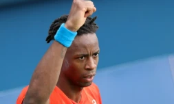 Le Français Gaël Monfils après son succès face au Lituanien Ricardas Berankis en quart de finale du tournoi de Dubaï, le 28 février 2019