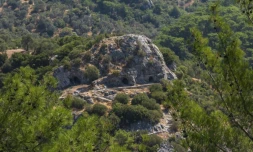 Les grottes de la vallée d'Homeros à Bornova,  le 7 août 2026, en Turquie, où l'on pense que le célèbre poète grec Homère a vécu et écrit l'Iliade et l'Odyssée