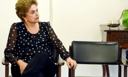 La présidente brésilienne Dilma Rousseff lors d'une cérémonie à Brasília, le 13 avril 2016