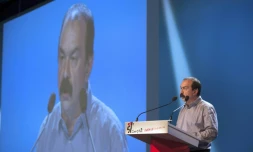 Le secrétaire général de la CGT, Philippe Martinez, lors du congrès de la centrale, le 18 avril lors du congrès de la confédération le 18 avril 2016 à Marseille