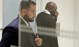 L'ancien chargé de sécurité à l'Elysée, Alexandre Benalla le 19 février 2019 au palais de justice de Paris