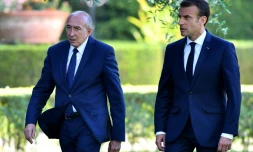 Emmanuel Macron et Gérard Collomb à Rome le 26 juin 2018