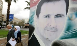 Un portrait du président syrien Bachar al-Assad à Damas, le 15 mars 2016