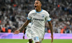 L'attaquant anglais de Marseille Mason Greenwood a égalisé contre Reims lors de la 2e journée de Ligue 1 le 25 août 2024 au stade Vélodrome de Marseille
