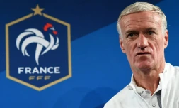 Le sélectionneur de l'équipe de France de football Didier Deschamps lors d'une conférence de presse d'avant match au Stade de France à Saint-Denis, le 9  octobre 2017