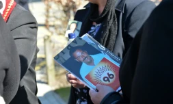 Le portrait de l'une des 96 victimes du drame  de Hillsborough, à Warrington le 26 avril 2016