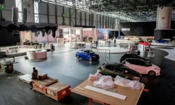 Le Salon de l'automobile de Genève, en plein préparatifs avant son annulation le 28 février 2020