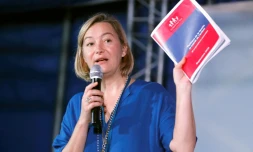 Ludovine de La Rochere, présidente de La Manif pour Tous, à Etiolles, prÚs de Paris le 18 septembre 2016