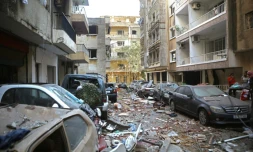 Les rues d'un quartier de Beyrouth après la double explosion, le 5 août 2020