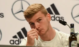 L'Allemand Timo Werner en conférence de presse, le 25 juin 2018 à Vatutinki