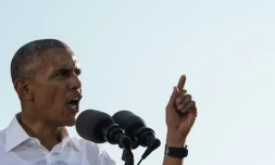 Barack Obama lors d'un discours le 2 novembre 2016 à Chapel Hill en Caroline du Nord