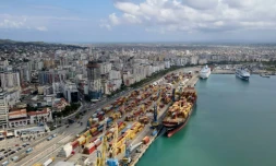Le port de Durrës en Albanie le 27 juin 2024