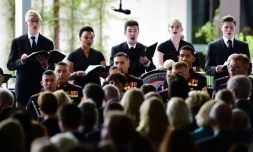 L'Amérique fait ses derniers adieux à Nancy Reagan, lors d'une messe d'enterrement en Californie, le 11 mars 2016