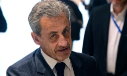 Nicolas Sarkozy au dernier jour du procès des soupçons de financement libyen de sa campagne présidentielle de 2007, à Paris le 8 avril 2025