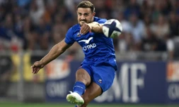 L'arriÚre du XV de France Melvyn Jaminet contre les Fidji, le 19 aoiût 2023 à Nantes