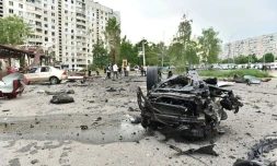 AprĂšs une frappe russe Ă Kharkiv, photo mise en ligne par le gouverneur locale le 22 mai 2024