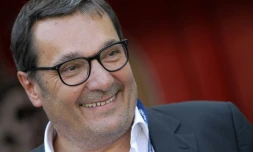 Didier Quillot, manager général de la LFP, avant le coup d'envoi du match de L1 Nice-Rennes, le 14 août 2016 à l'Allianz Riviera