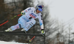 L'Américaine Lindsey Vonn lors du super-G de Val d'IsÚre, le 16 décembre 2017