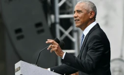 L'ancien président des Etats-Unis Barack Obama lors de l'inauguration de son musée présidentiel à Chicago, le 18 juin 2026