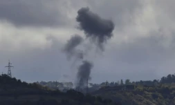 Bombardement sur la ville Choucha à 15 km de Stepanakert, le 8 octobre 2020 dans la région disputée du Nagorny Karabakh