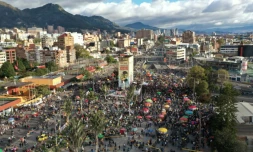 Manifestation à Bogota contre le gouvernement du président colombien Ivan Duque, le 20 juillet 2021