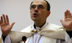 L'archevêque de Lyon, Mgr Philippe Barbarin, célèbre le 6 décembre 2014 une messe à Erbil, pour les Irakiens qui ont fui la violence du groupe Etat islamique