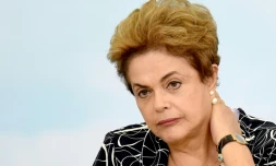 La président brésilienne Dilma Rousseff lors d'une cérémonie à Brasilia, le 6 mai 2016