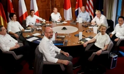 Dîner de travail des dirigeants du G7 au chateau d'Elmau, dans le sud de l'Allemagne, le 26 juin 2022