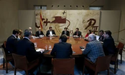 Réunion du gouvernement catalan à Barcelone, le 10 octobre 2017