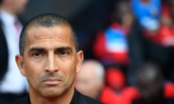 L'entraîneur du Stade Rennais Sabri Lamouchi lors du déplacement à Rennes le 6 mai 2018