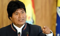 Evo Morales lors d'une conférence de presse le 2 février 2016 à Brasilia