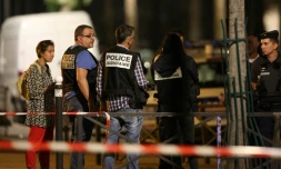 Enquêteurs après l'agression à l'arme blanche qui a fait sept blessés, dont quatre grièvement, le 9 septembre 2018 à Paris