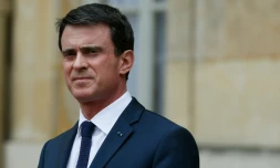 Le Premier ministre français Manuel Valls à Matignon, le 24 mars 2016