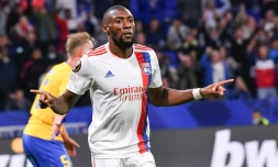 Karl Toko Ekambi a été un des grands artisans de la victoire lyonnaise sur les Danois de Bröndby en Ligue Europa à Décines, le 30 septembre 2021     