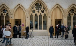 Des visiteurs le 11 décembre 2015 au musée Unterlinden de Colmar