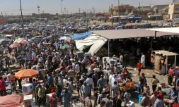 Le marché du quartier Gogjali de Mossoul le 28 juillet 2017
