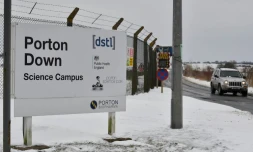 L'entrée du laboratoire de Porton down, le 19 mars 2018