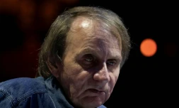 L'écrivain Michel Houellebecq lors d'un débat le 25 avril 2019 à Paris