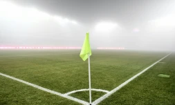 Brouillard au stade Gaston Gérard à Dijon ayant entraîné le report du match entre le DFCO et l'OM, le 9 décembre 2016