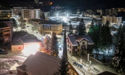 Le Palais des CongrÚs à Davos le 15 janvier 2024, le jour de l'ouverture du Forum économique mondial