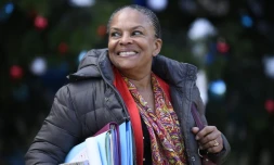 La ministre de la Justice Christiane Taubira quitte le palais de l'Elysée, le 4 janvier 2016