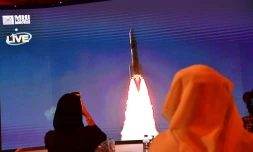 Photo prise au moment du lancement de la sonde émiratie "Hope", à Dubaï le 19 juillet 2020